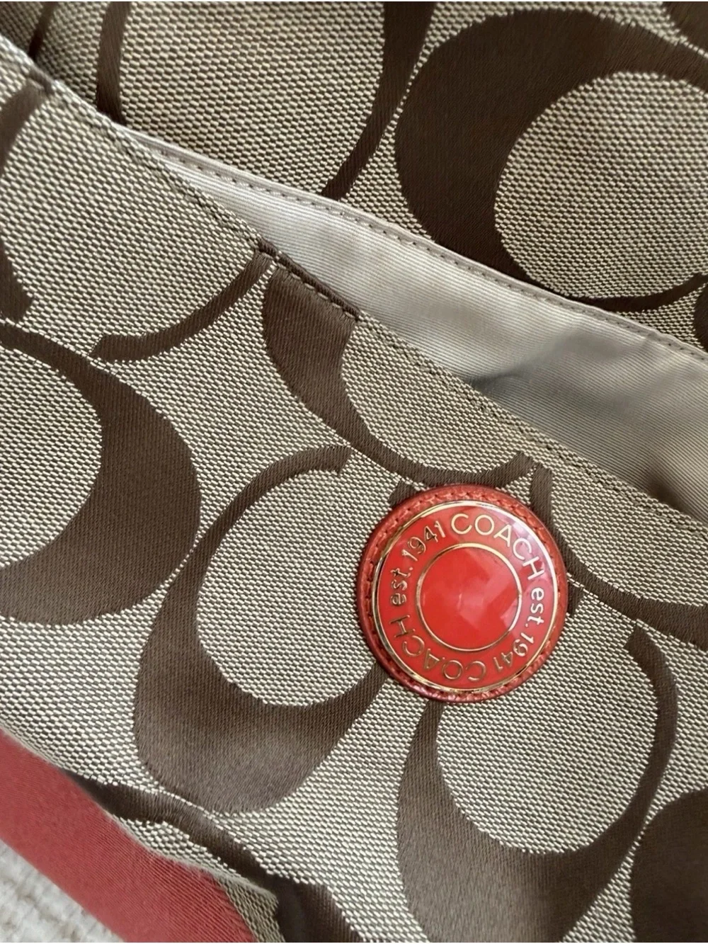 Coach Brown Signature Diaper Bag